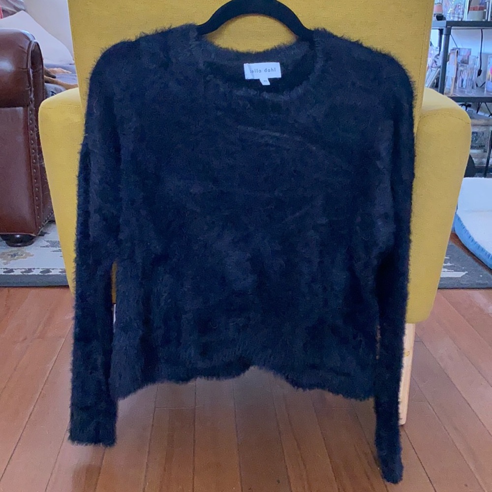 Bella Dahl black soft fuzzy sweater